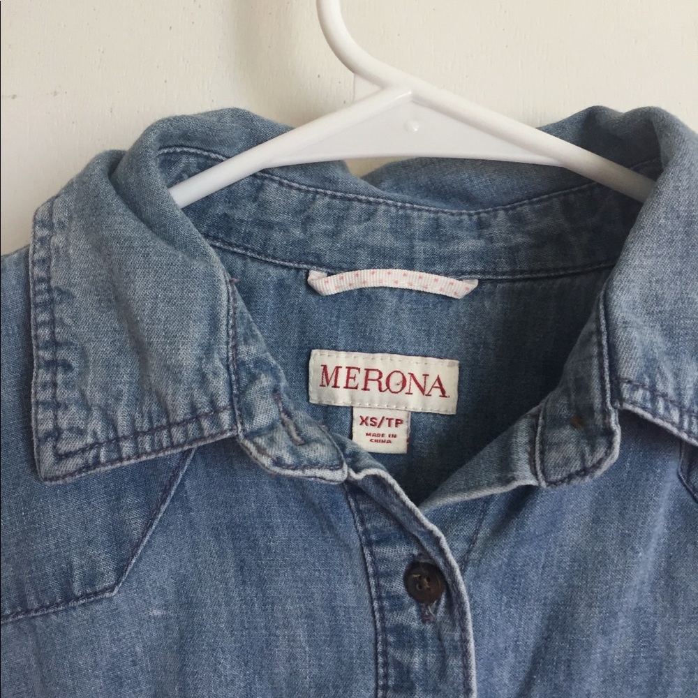 Belted Denim Shirtdress - Picture 2 of 3